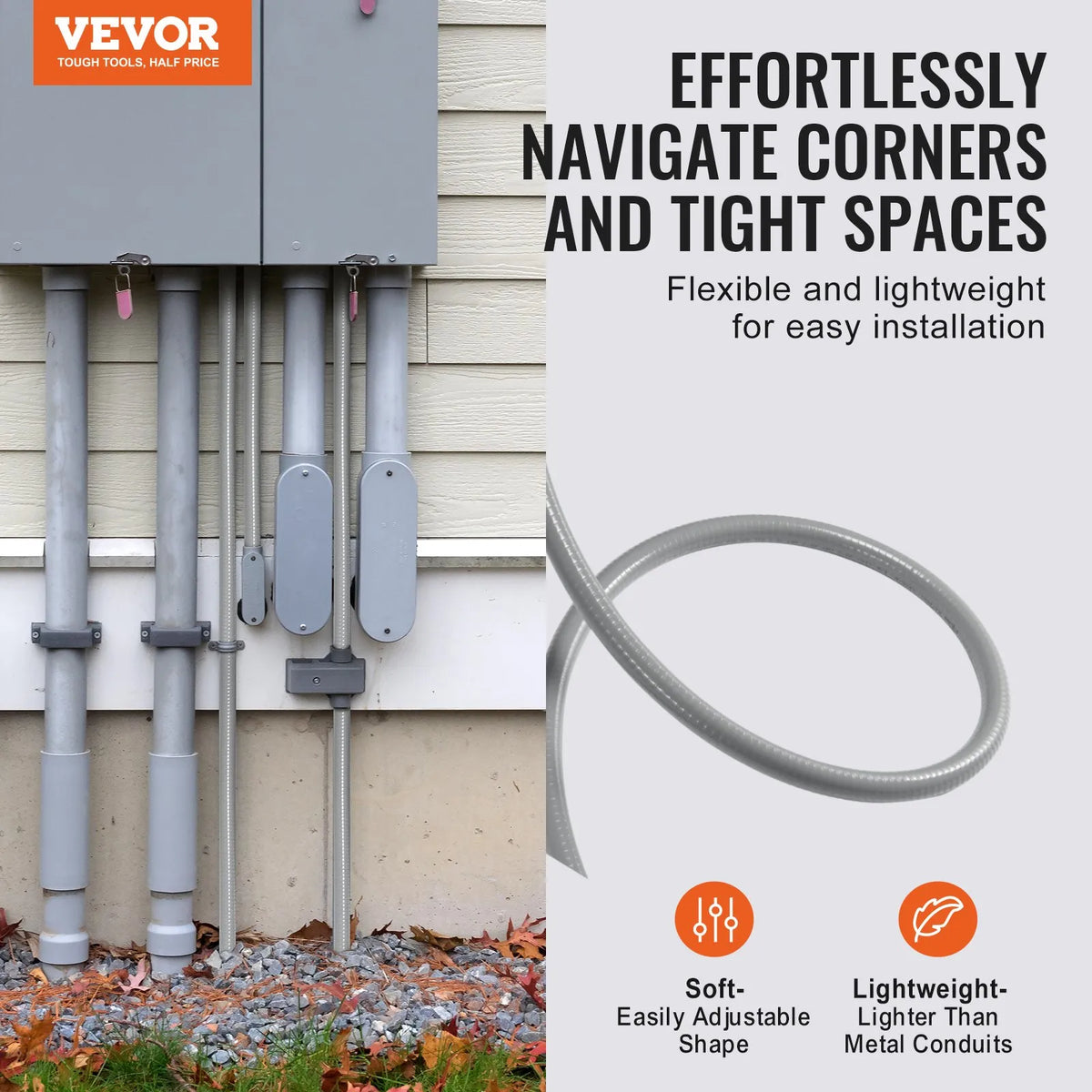 Flexible liquid-resistant non-metallic PVC hose Ø 12,7 mm, 30,5 m
