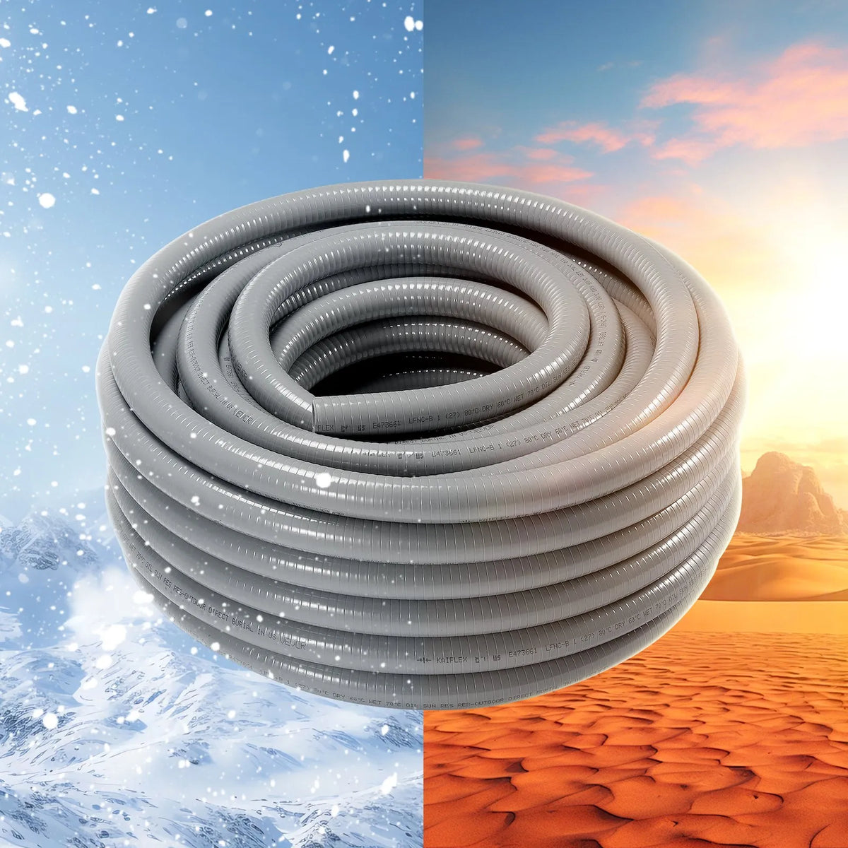 Flexible liquid-resistant non-metallic PVC hose Ø 12,7 mm, 30,5 m