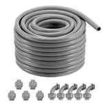 25 mm elastīga šķidrumnecaurlaidīga PVC caurule, 30,48 m, nemetāliska, IP65