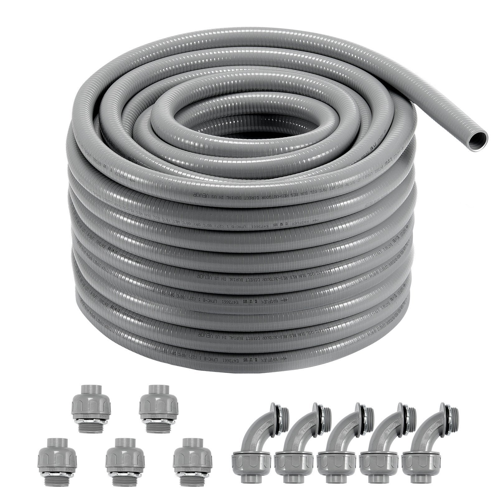 25 mm elastīga šķidrumnecaurlaidīga PVC caurule, 30,48 m, nemetāliska, IP65