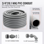 VEVOR šķidrumizturīga elastīga PVC vada aizsargšļūtene Ø 19 mm, 30,5 m