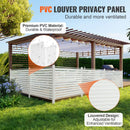 Vinila privātuma žogs 122 × 122 cm, āra ekrāns atkritumu konteineriem un baseina aprīkojumam, kondicioniera norobežojums, komplekts ar žalūziju paneļiem (2 paneļi)