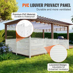 Vinila privātuma žogs 122 × 122 cm, āra ekrāns atkritumu konteineriem un baseina aprīkojumam, kondicioniera norobežojums, komplekts ar žalūziju paneļiem (2 paneļi)