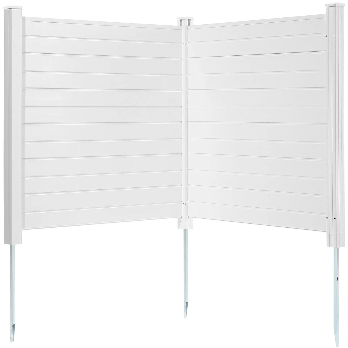 Āra privātuma ekrāns, vinila žogs 127 × 127 cm, horizontāls, 2 paneļi, piemērots atkritumu konteineru un kondicionieru norobežošanai