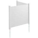 Āra privātuma ekrāns, vinila žogs 127 × 127 cm, horizontāls, 2 paneļi, piemērots atkritumu konteineru un kondicionieru norobežošanai