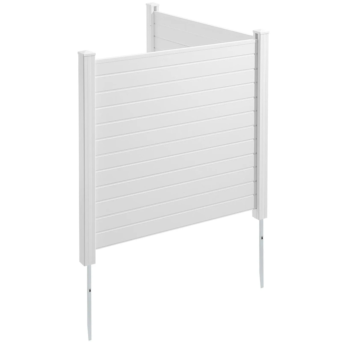 Āra privātuma ekrāns, vinila žogs 127 × 127 cm, horizontāls, 2 paneļi, piemērots atkritumu konteineru un kondicionieru norobežošanai