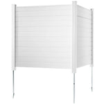Āra privātuma ekrāns, vinila žogs 127 × 127 cm, horizontāls, 2 paneļi, piemērots atkritumu konteineru un kondicionieru norobežošanai