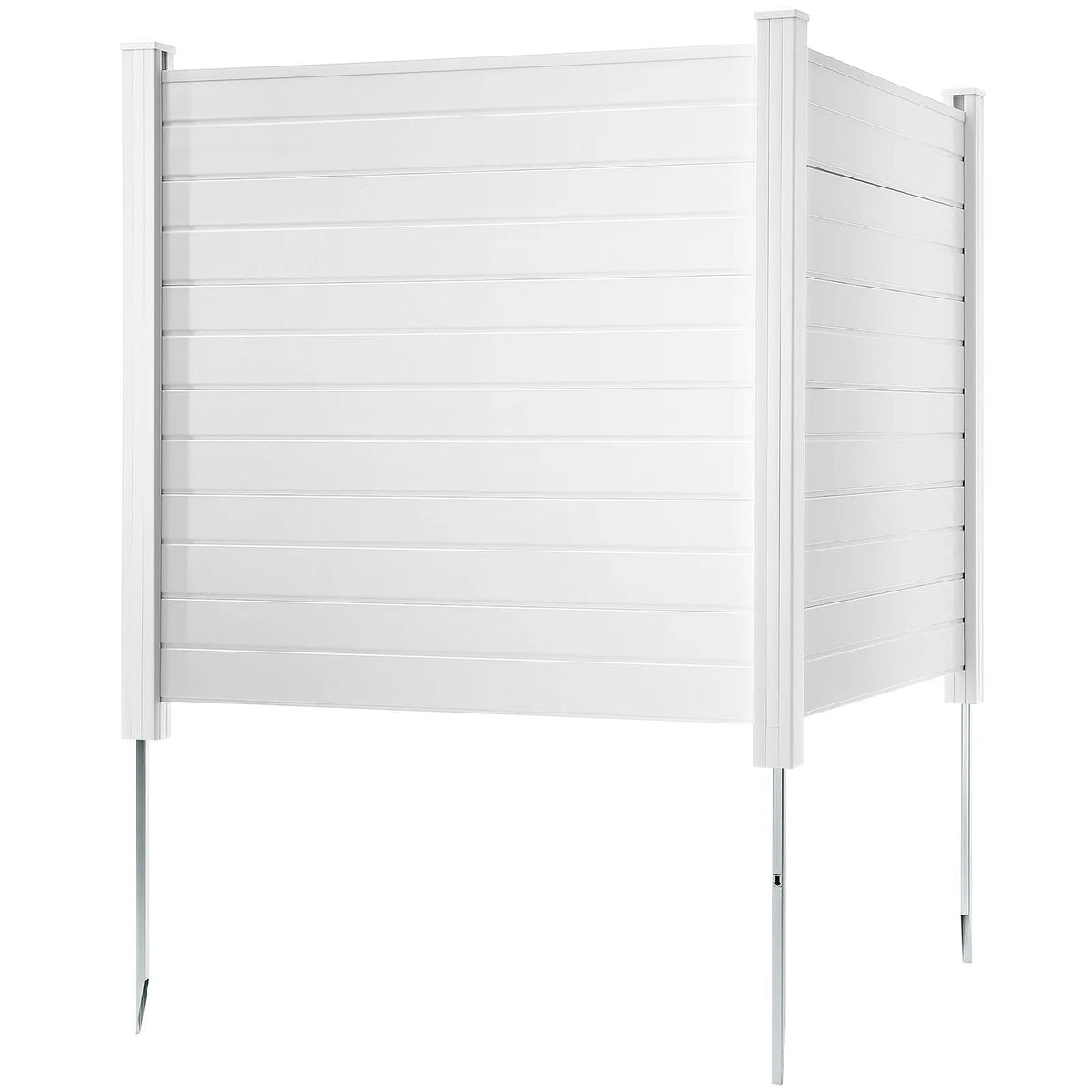 Āra privātuma ekrāns, vinila žogs 127 × 127 cm, horizontāls, 2 paneļi, piemērots atkritumu konteineru un kondicionieru norobežošanai