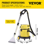 Available in 10 days! VEVOR Wet and Dry Vacuum Cleaner - 20 litres, 1.5 kW 4-in-1 Portable Vacuum Cleaner with Blow and Spray Functions, Remote Control, HEPA and Pump Filtration - Ideal for Home and Car Cleaning