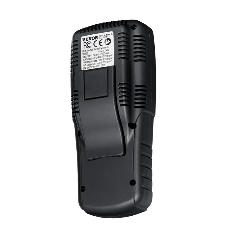 VEVOR 8-in-1 gaisa kvalitātes monitors ar PM1.0 / PM2.5 / PM10 daļiņu skaitītāju, formaldehīda, TVOC, temperatūras un mitruma mērīšanu, AQI mērītājs lietošanai telpās un ārā ar trauksmes sliekšņiem