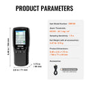 VEVOR 8-in-1 gaisa kvalitātes monitors ar PM1.0 / PM2.5 / PM10 daļiņu skaitītāju, formaldehīda, TVOC, temperatūras un mitruma mērīšanu, AQI mērītājs lietošanai telpās un ārā ar trauksmes sliekšņiem