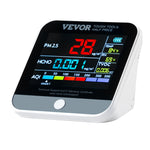 VEVOR 8-in-1 Mini Air Quality Monitor, Professional PM2.5/PM10/PM1.0 Particle Counter, Formaldehyde, Temperature, Humidity, TVOC, and AQI Monitor with Alert Thresholds, Suitable for Indoor and Outdoor Use