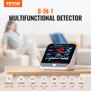VEVOR mini gaisa kvalitātes monitors 8-vienā, profesionāls PM2.5/PM10/PM1.0 daļiņu skaitītājs, formaldehīda, temperatūras, mitruma, TVOC un AQI mērītājs ar brīdinājuma sliekšņiem, piemērots telpām un ārtelpām