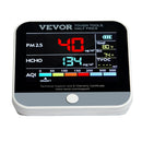 VEVOR mini gaisa kvalitātes monitors 8-vienā, profesionāls PM2.5/PM10/PM1.0 daļiņu skaitītājs, formaldehīda, temperatūras, mitruma, TVOC un AQI mērītājs ar brīdinājuma sliekšņiem, piemērots telpām un ārtelpām