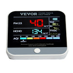VEVOR 8-in-1 Mini Air Quality Monitor, Professional PM2.5/PM10/PM1.0 Particle Counter, Formaldehyde, Temperature, Humidity, TVOC, and AQI Monitor with Alert Thresholds, Suitable for Indoor and Outdoor Use