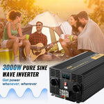 VEVOR puhta siinuslaine muundur 3000W DC24V kuni AC230V, inverter LCD ekraanil