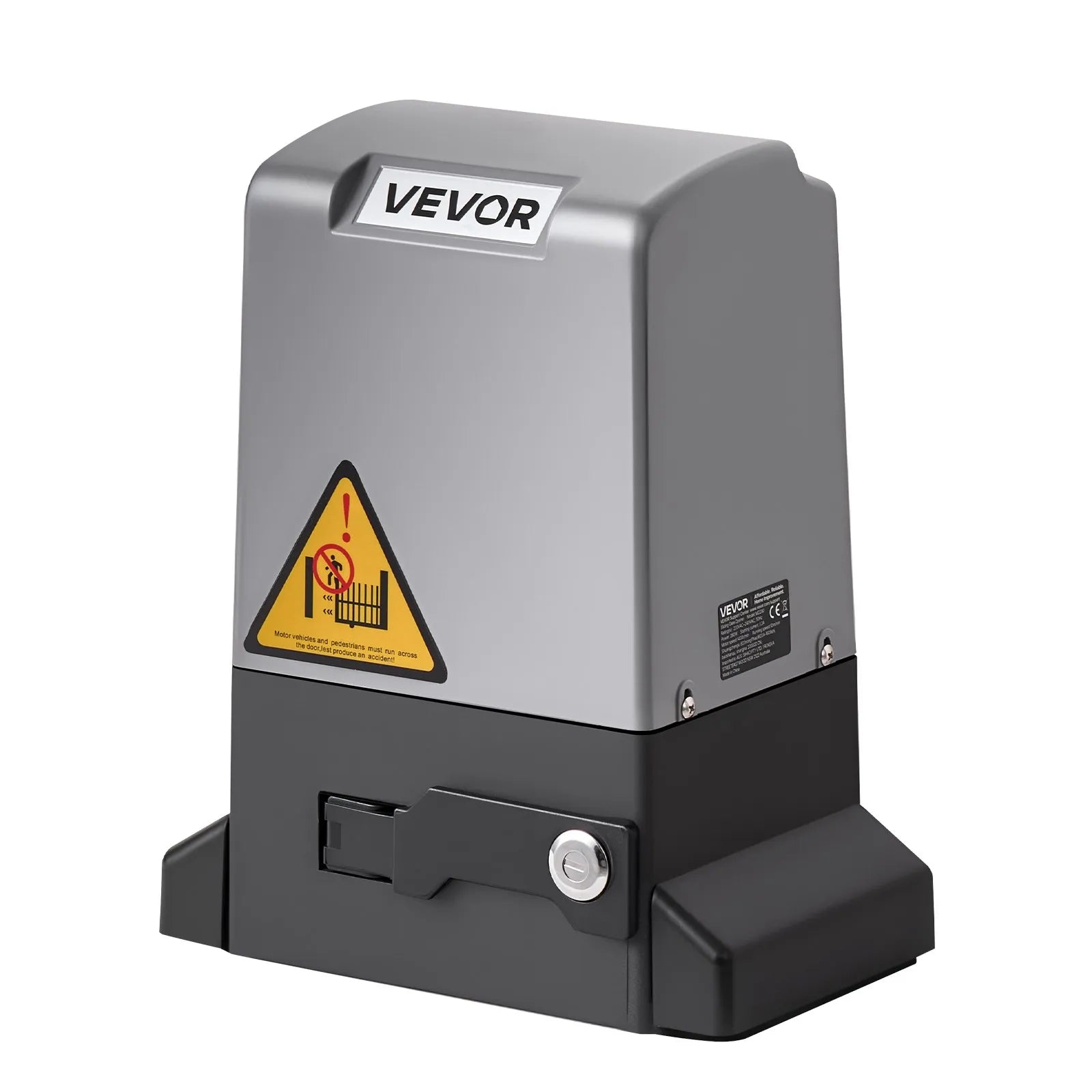 VEVOR Automātiskais bīdāmo vārtu atvērējs 400 W, elektrisks motors vārtiem līdz 25 m un 1000 kg, neilona zobratu sliede, infrasarkanais sensors un 2 tālvadības pultis, piebraucamo vārtu atvēršanas sistēma