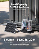 VEVOR Saules bīdāmo vārtu atvērējs 280 W, elektrisks motors vārtiem līdz 20 m un 816 kg, zobratu sliedes žoga vārtu motors ar infrasarkano sensoru un 2 tālvadības pultīm, piebraucamo vārtu atvēršanas sistēma