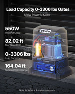 VEVOR Automātiskais bīdāmo vārtu atvērējs 550 W, elektrisks motors vārtiem līdz 25 m un 1500 kg, neilona zobratu sliede, infrasarkanais sensors un 2 tālvadības pultis, piebraucamo vārtu atvēršanas sistēma