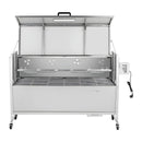 VEVOR rotējošais grils (spits), 38 W āra BBQ cūkas un jēra cepšanai, ogļu spits ar 60 kg celtspēju, ar riteņiem un 4 līmeņu augstuma regulēšanu, nerūsējošā tērauda rotējošā grila komplekts kempingam un āra ballītēm