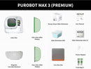 Automātiskā pašattīrošā kaķu tualete Purobot Max 3 Premium ar lietotnes vadību, 7 L atkritumu tvertni un OdorVoid smaku kontroles sistēmu