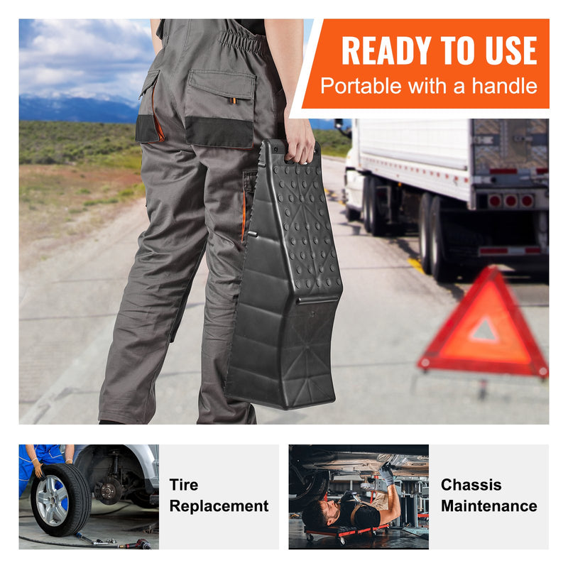 VEVOR automašīnu rampa, zema profila, 9000 kg slodze, 14 cm pacelšanas augstums, smaga riepu rampa eļļas maiņai un transportlīdzekļa apkopei.