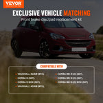 VEVOR priekšējais keramikas bremžu disku un kluču komplekts – Vauxhall Adam / Corsa D / Box Hatchback