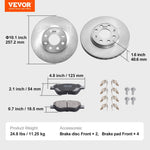VEVOR priekšējais keramikas bremžu disku un kluču komplekts – Vauxhall Adam / Corsa D / Box Hatchback