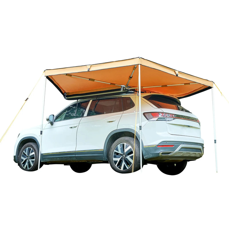 VEVOR 270° auto sānu nojume, 4,9 m², vadītāja puses nojume transportlīdzeklim, ūdensizturīga ar UV50+ aizsardzību, brīvi stāvoša visu laikapstākļu nojume SUV, furgoniem un pikapiem, kempingam, ar pārnēsāšanas somu