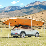 VEVOR 270° auto sānu nojume, 12,4 m², vadītāja puses nojume transportlīdzeklim, ūdensizturīga ar UV50+ aizsardzību, brīvi stāvoša visu laikapstākļu nojume SUV, furgoniem un pikapiem, kempingam, ar pārnēsāšanas somu