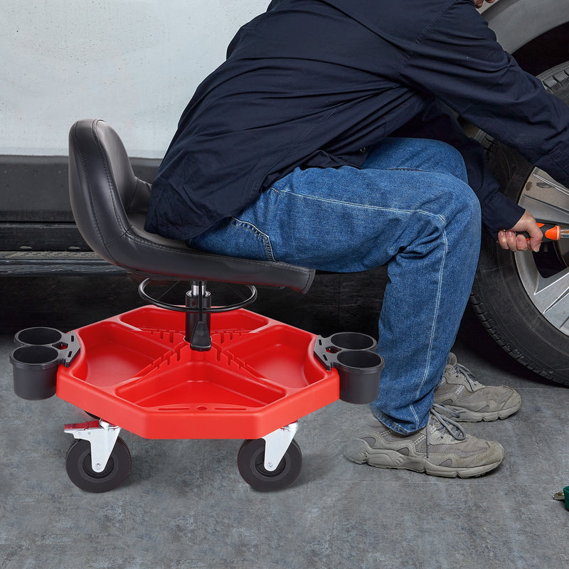 VEVOR Mechanic's swivel chair, 136 kg load capacity, swivel work chair with height adjustment