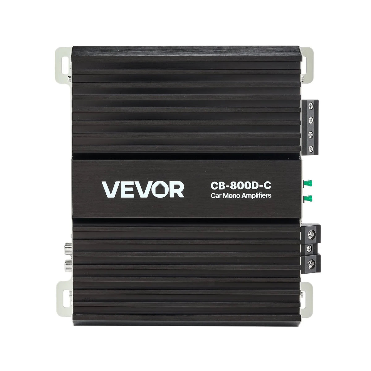 VEVOR monobloka automašīnas pastiprinātājs 800 W RMS, 1 kanāls, D klase, stabils pie 1/2/4 Ω, ar tālvadības subwoofera līmeņa regulatoru, zemo frekvenču filtru, basa pastiprinājumu un fāzes regulēšanu