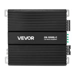 VEVOR monobloka automašīnas pastiprinātājs 1200 W RMS, 1 kanāls, D klase, stabils pie 1/2/4 Ω, ar tālvadības subwoofera līmeņa regulatoru, zemo frekvenču filtru, basa pastiprinājumu un fāzes regulēšanu