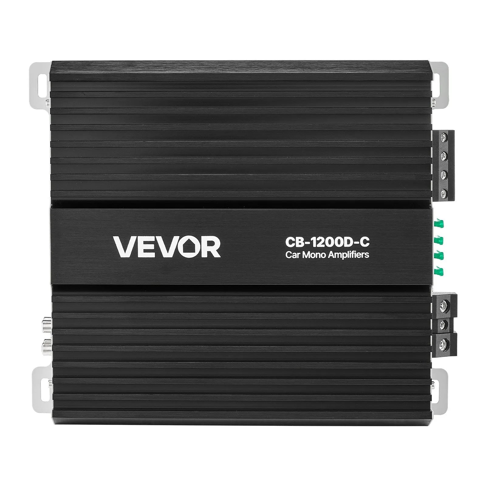 VEVOR monobloka automašīnas pastiprinātājs 1200 W RMS, 1 kanāls, D klase, stabils pie 1/2/4 Ω, ar tālvadības subwoofera līmeņa regulatoru, zemo frekvenču filtru, basa pastiprinājumu un fāzes regulēšanu
