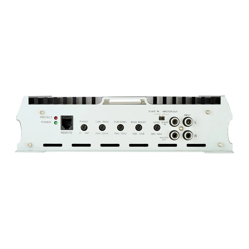VEVOR monobloka automašīnas pastiprinātājs 1200 W RMS, 1 kanāls, D klase, stabils pie 1/2/4 Ω, ar tālvadības subwoofera līmeņa regulatoru, zemo frekvenču filtru, basa pastiprinājumu un fāzes regulēšanu