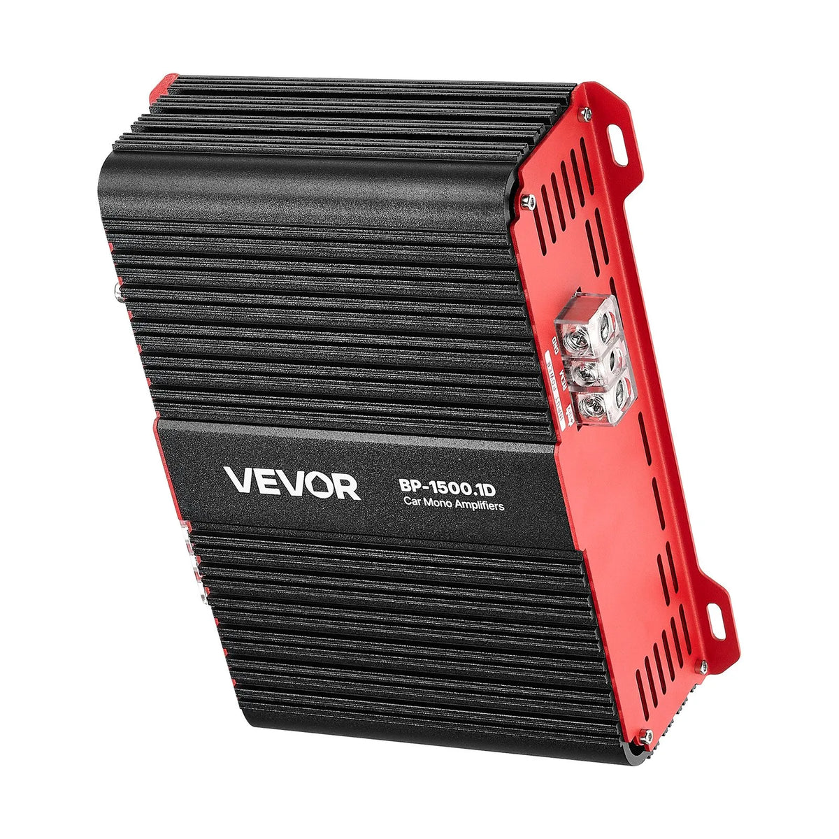 VEVOR monobloka automašīnas pastiprinātājs, 1500 W RMS MAX, stabils pie 1/2/4 Ω, 1 kanāla D klases automašīnas audio pastiprinātājs ar tālvadības subwoofera līmeņa kontroli, zemo frekvenču filtru un basu pastiprinājumu, komplektā skaļuma regulators