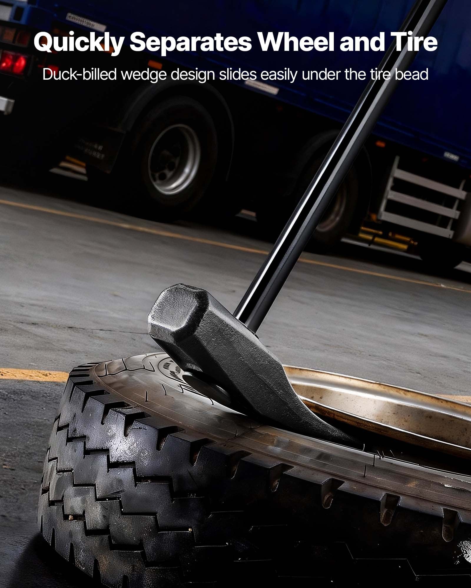 VEVOR riepu bortu atdalīšanas ķīlis ar 810 mm rokturi, smagās klases “duck-bill” riepu āmurs ar čuguna galvu riepu montāžai un demontāžai motocikliem, automašīnām, autobusiem, kravas auto, ATV, UTV un traktoriem