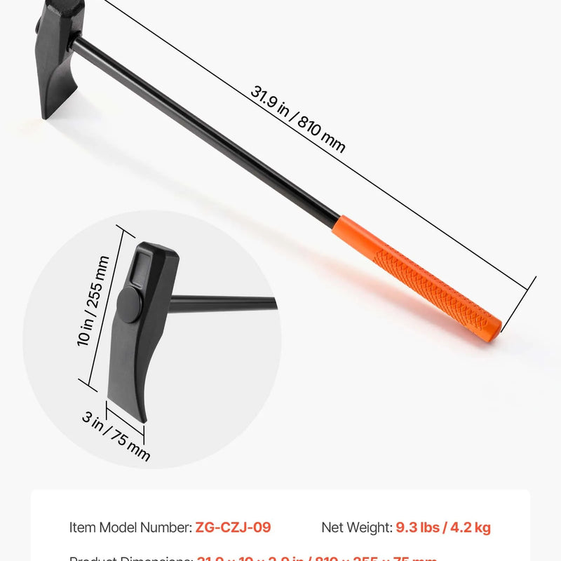 VEVOR riepu bortu atdalīšanas ķīlis ar 810 mm rokturi, smagās klases “duck-bill” riepu āmurs ar čuguna galvu riepu montāžai un demontāžai motocikliem, automašīnām, autobusiem, kravas auto, ATV, UTV un traktoriem