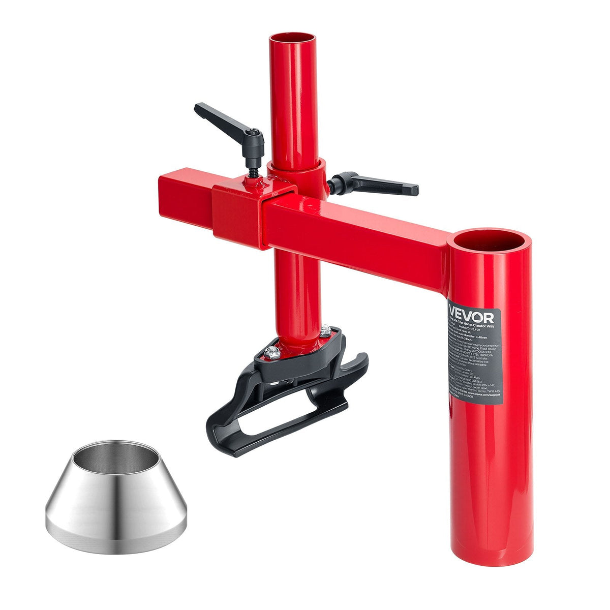 VEVOR manuālā riepu montāžas iekārta ar “Duck Head” uzgali un sudraba konusu, piemērota 406–533 mm riteņiem, izturīgs riepu montāžas un demontāžas adapteru komplekts automašīnām, SUV, kravas auto un ATV