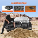 VEVOR 10 t PP saķeres dēļi bezceļu transportlīdzekļiem, īsie melnie riepu saķeres paklāji sniegam, smiltīm, dubļiem un irdenam reljefam, komplektā ar uzglabāšanas somu