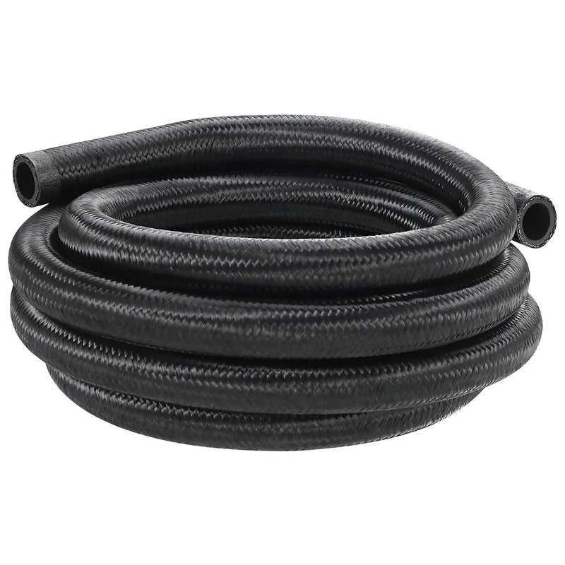 VEVOR 10AN degvielas līnijas komplekts, 3 m degvielas šļūtene ar 14 mm ārējo diametru, neilona un nerūsējošā tērauda pinuma degvielas līnija eļļai, benzīnam un dīzeļdegvielai, ar 7 grozāmo savienotāju adapteriem, melna