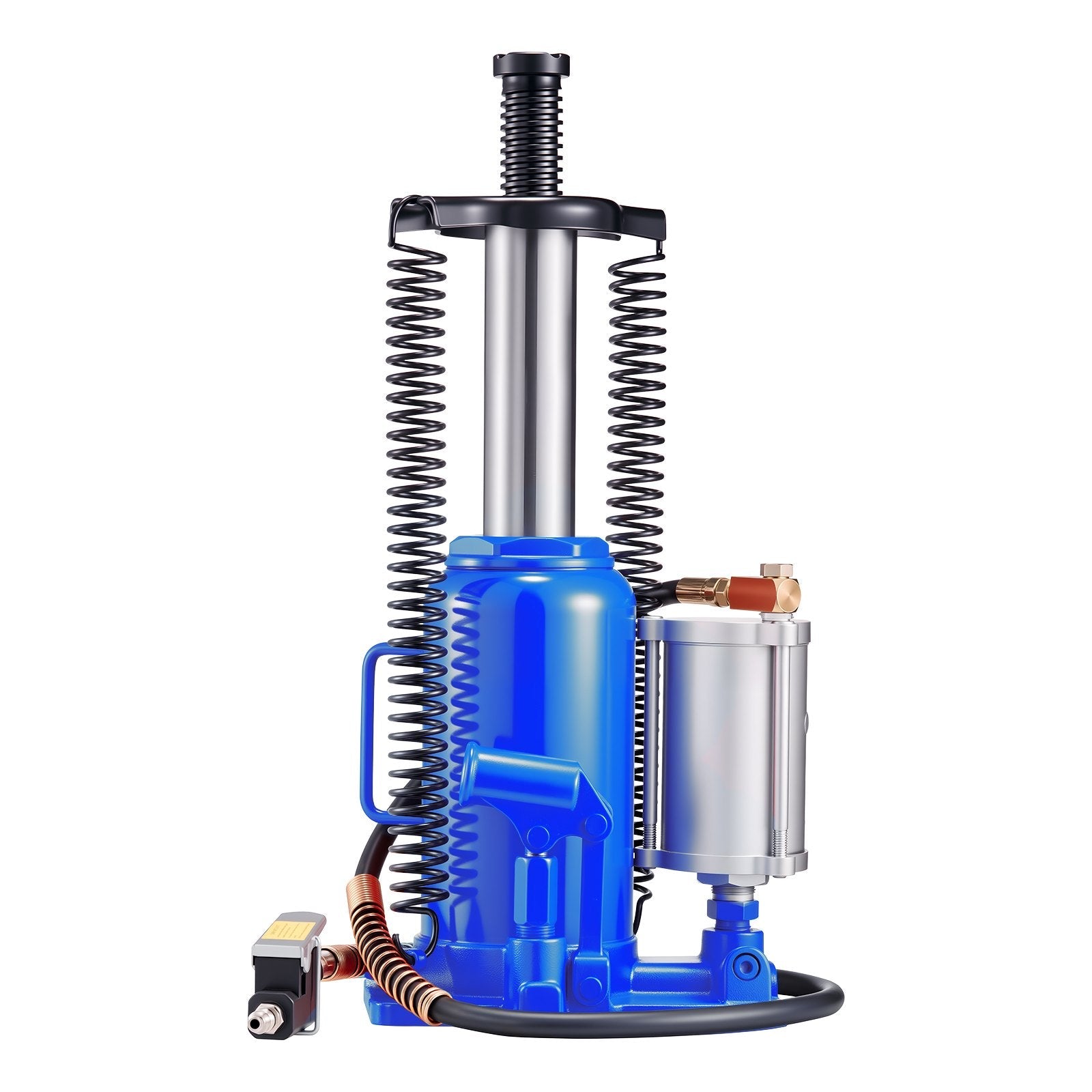 VEVOR Gaisa hidrauliskais pudeļveida domkrats, 20 t, 260–495 mm, pneimatiskais/manuālais smagās slodzes metinātais domkrats ar sūkni automašīnām, pikapiem, kravas auto, kemperiem, SUV, auto remontam un māju pacelšanai, zils