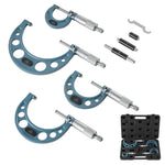VEVOR 4 gab. ārējo mikrometru komplekts 0–4″ (0–1″ / 1–2″ / 2–3″ / 3–4″), augstas precizitātes mehāniķu instruments ar aizsargkoferi metālapstrādei un inženiertehniskiem darbiem