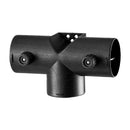 Dīzeļsildītāja savienotājs 59 mm, T-veida 3 virzienu gaisa ventilācijas savienotājs ar diviem 90° rotējamiem vārstiem, melns savienojums 2 kW dīzeļsildītājiem