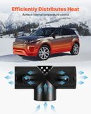 Dīzeļsildītāja savienotājs 59 mm, T-veida 3 virzienu gaisa ventilācijas savienotājs ar diviem 90° rotējamiem vārstiem, melns savienojums 2 kW dīzeļsildītājiem