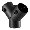 Dīzeļsildītāja savienotājs, 75 mm gaisa vada Y veida atzars ar 2 rotējošiem 90° vārstiem, melns savienojums 2 kW / 5 kW / 8 kW dīzeļsildītājiem