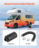 Комплект впускных труб дизельного отопителя, шланг воздуховода Ø 25 мм, растягивающаяся и гибкая труба глушителя впускного фильтра с хомутами, 2-8 кВт