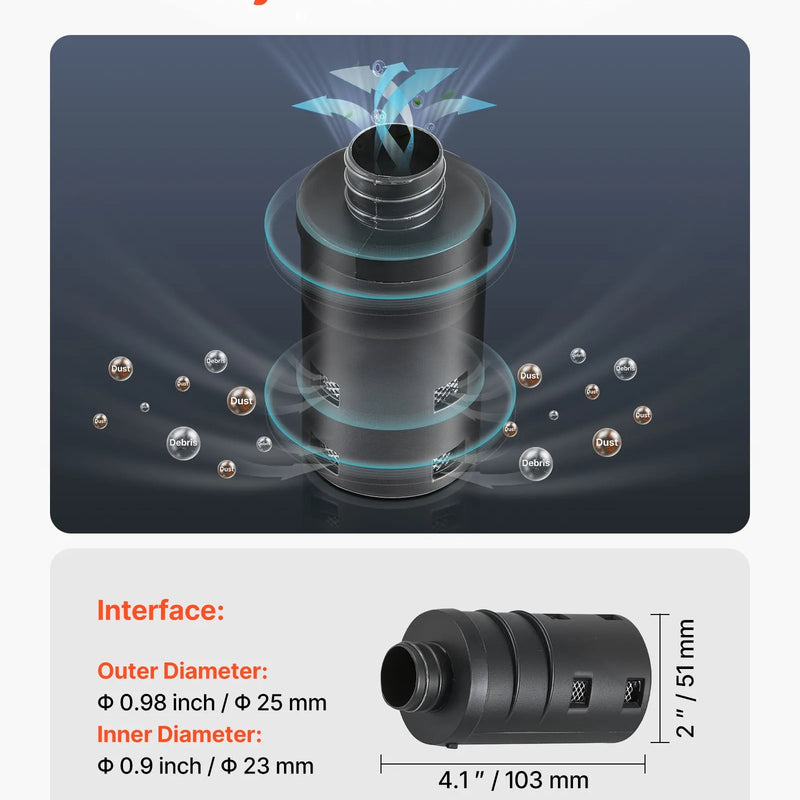 Комплект впускных труб дизельного отопителя, шланг воздуховода Ø 25 мм, растягивающаяся и гибкая труба глушителя впускного фильтра с хомутами, 2-8 кВт
