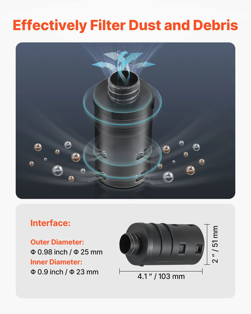 Комплект впускных труб дизельного отопителя, шланг воздуховода Ø 25 мм, растягивающаяся и гибкая труба глушителя впускного фильтра с хомутами, 2-8 кВт