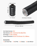 Комплект впускных труб дизельного отопителя, шланг воздуховода Ø 25 мм, растягивающаяся и гибкая труба глушителя впускного фильтра с хомутами, 2-8 кВт